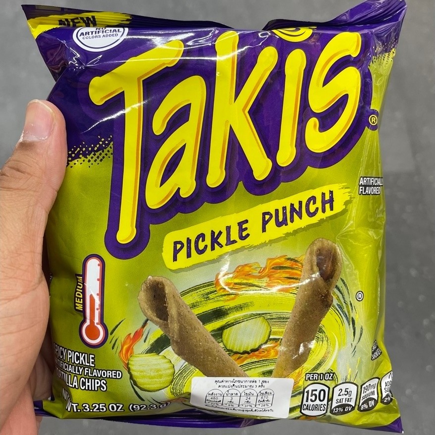 ขนมแท่งข้าวโพด  Takis Pickle punch 3.25oz ขนาด 92g 🇺🇸🇺🇸