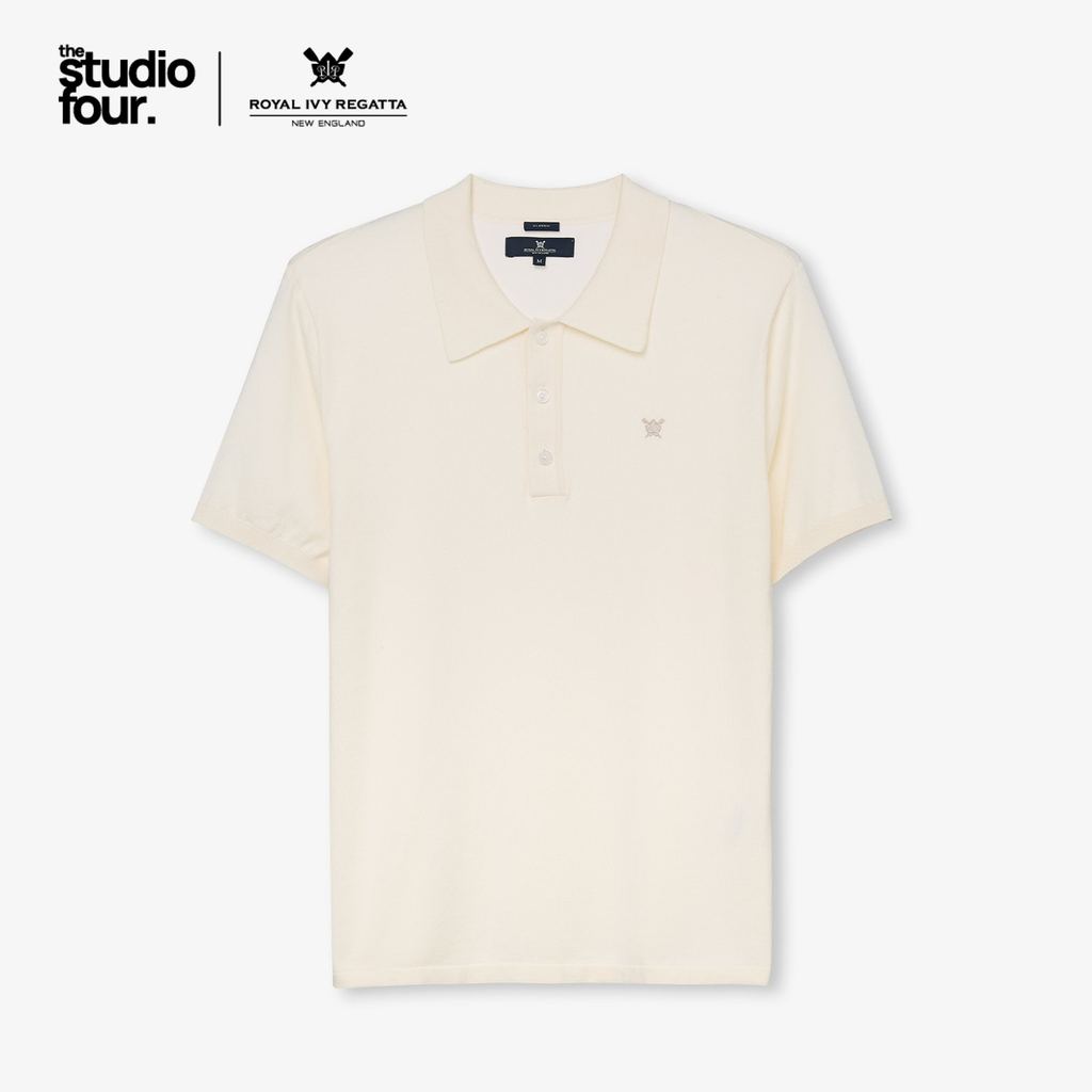 ROYAL IVY REGATTA - Pique Knitwear Polo Cotton Cream เสื้อโปโล (R26WGMA038)
