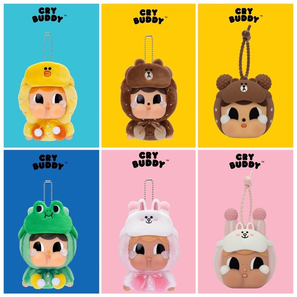 [พร้อมจัดส่งด่วนใน🇹🇭] พวงกุญแจ CRYBABY CRYBUDDY & LINE FRIENDS Keychain & Earphones Case