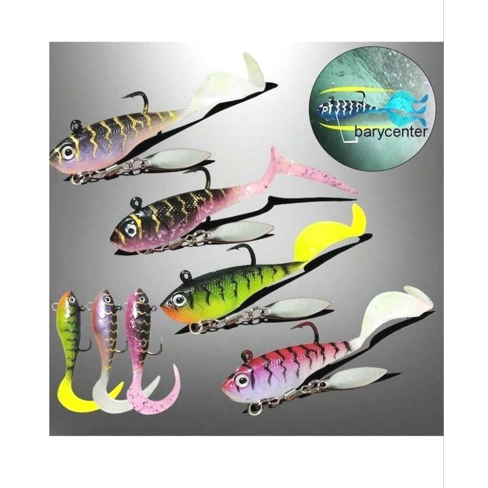 เหยื่อตกปลา เหยื่อปลายาง SPIN SHAD Siam Spoon ขนาด ยาว 55 มม.