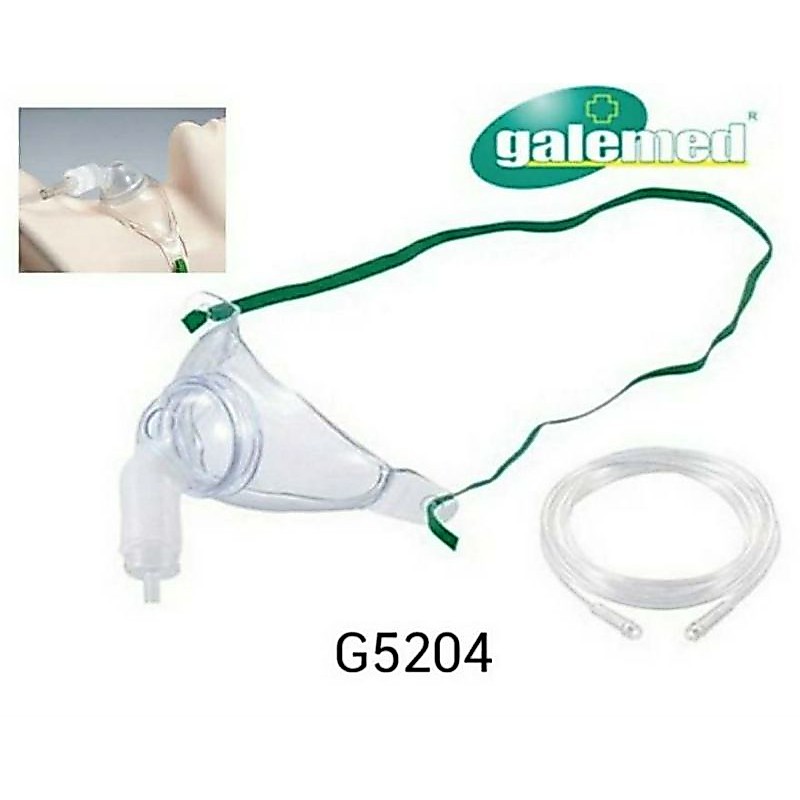 หน้ากากออกซิเจนผู้ป่วยเจาะคอ สำหรับผู้ใหญ่ TRACHEA MASK ADULTพร้อมสายออกซิเจน