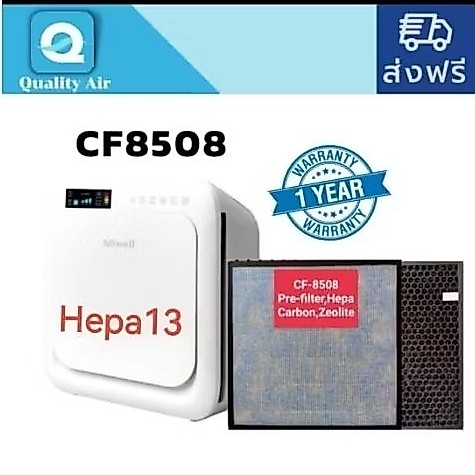 แผ่นกรองอากาศCF8508Pre-filter+Hepa+Carbon+Zeolite(1แผ่นแผ่นผ้ากรองหยาบช่วยยืดอายุการใช้งานของไส้กรองฯหลัก(แผ่นHepa13)​