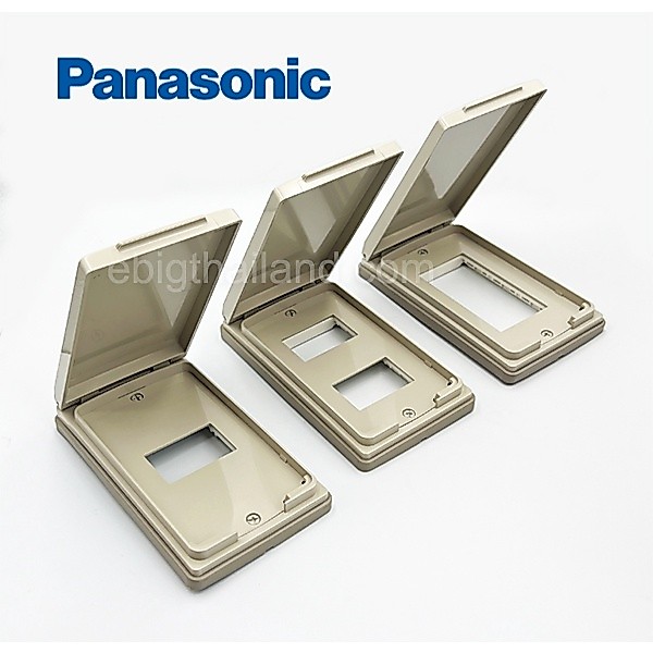 WEG7901-3 ฝาพลาสติกกันน้ำ 1/2/3 ช่อง แนวตั้ง สีครีม Panasonic