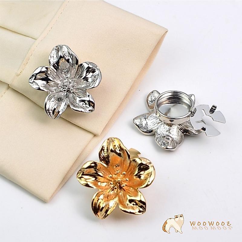 WOW ดอกไม้ปุ่มครอบคลุม Cufflinks เสื้อคลิปคอ ButtonsDress อุปกรณ์เสริมเสื้อ