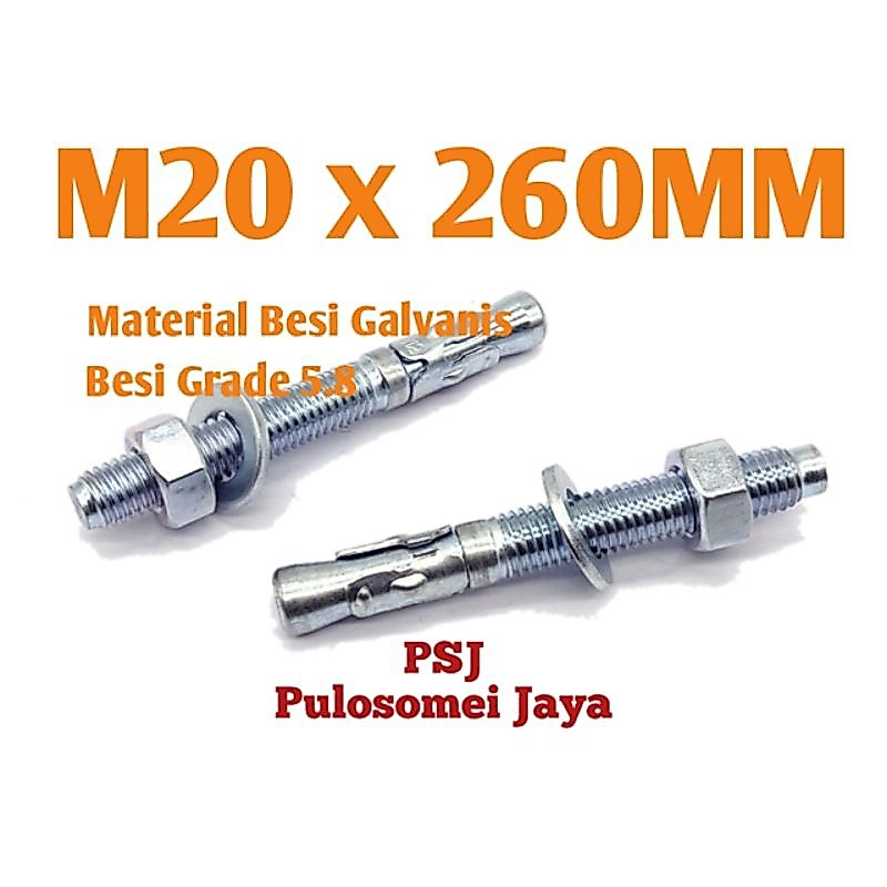 Trubolt M20 x 260 Anchor / Wedge Anchor M20 x 260 สังกะสี