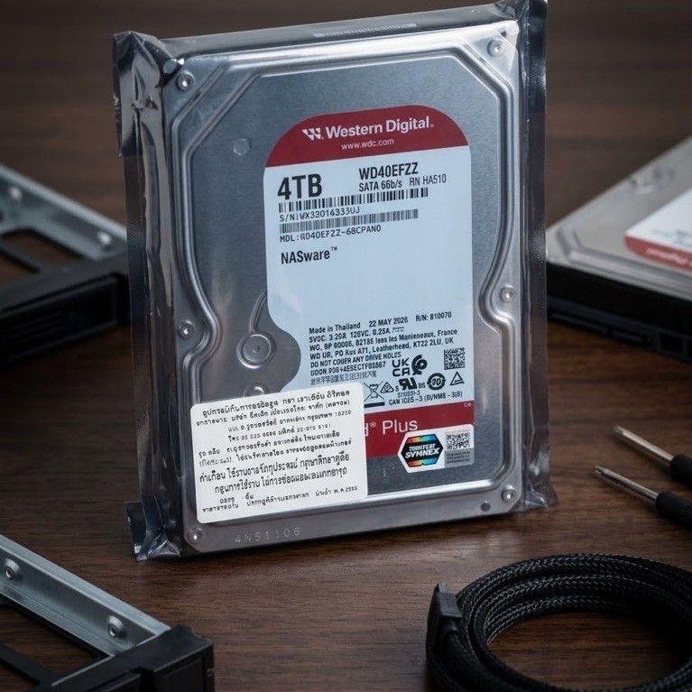 4 TB HDD WD RED PLUS (5400RPM, 128MB, SATA-3, WD40EFZZ)
