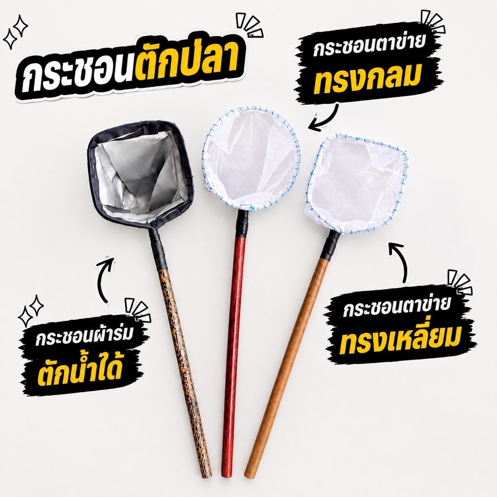 กระชอนตักปลาตาข่ายถี่ขนาดกว้าง2.5ยาว12นิ้วด้ามไม้ทนทานแข็งแรงจับถนัดมือ