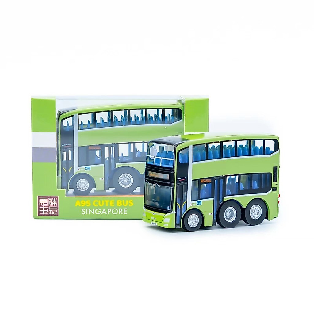 [Orphan] Yisheng รถความยาวรุ่น Q Singapore Bus MAN A95 B9TL เคลือบสีเขียวเคลือบสี Double-Decker Bus 