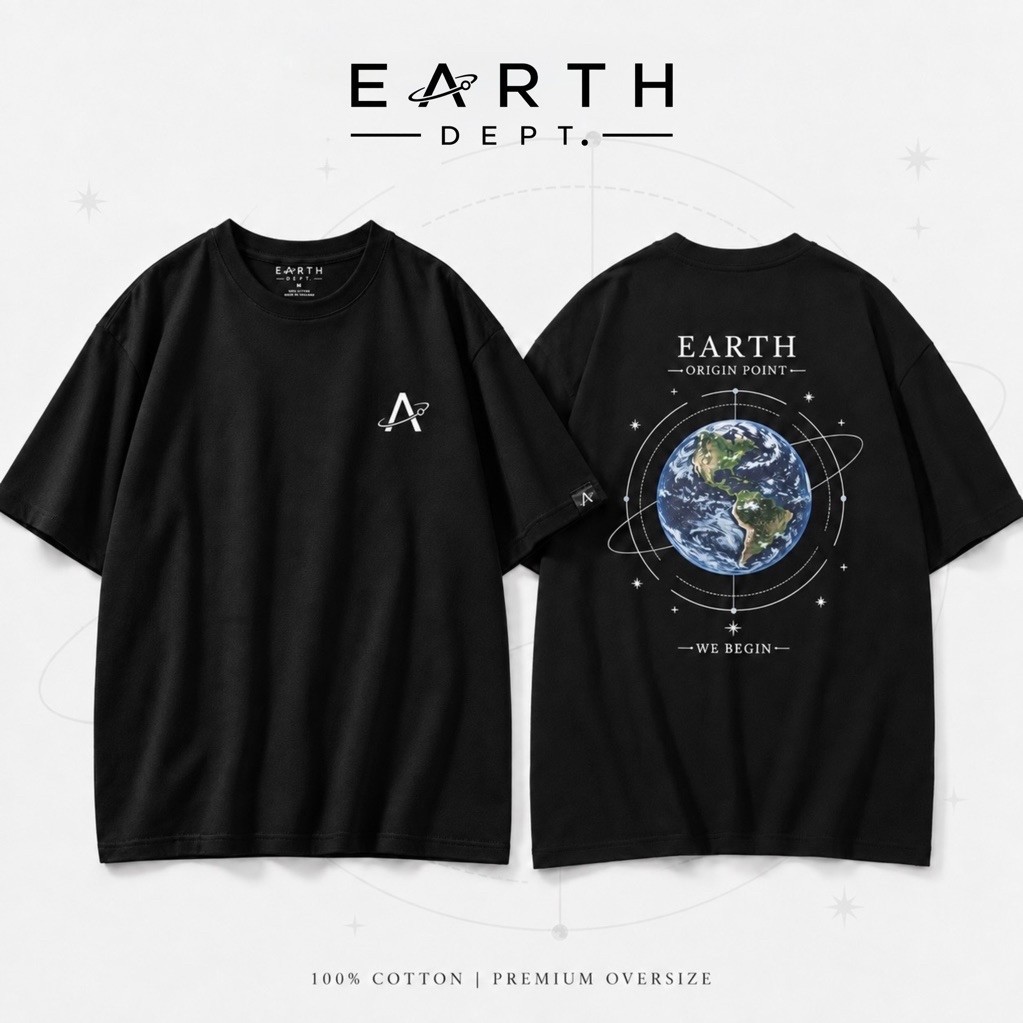 EARTH DEPT. เสื้อยืด oversize ผ้าคอตตอน100% | เสื้อ Unisex Cosmic Streetwear แฟชั่นผู้ชาย ผู้หญิง เสื้อยืด oversize ชาย