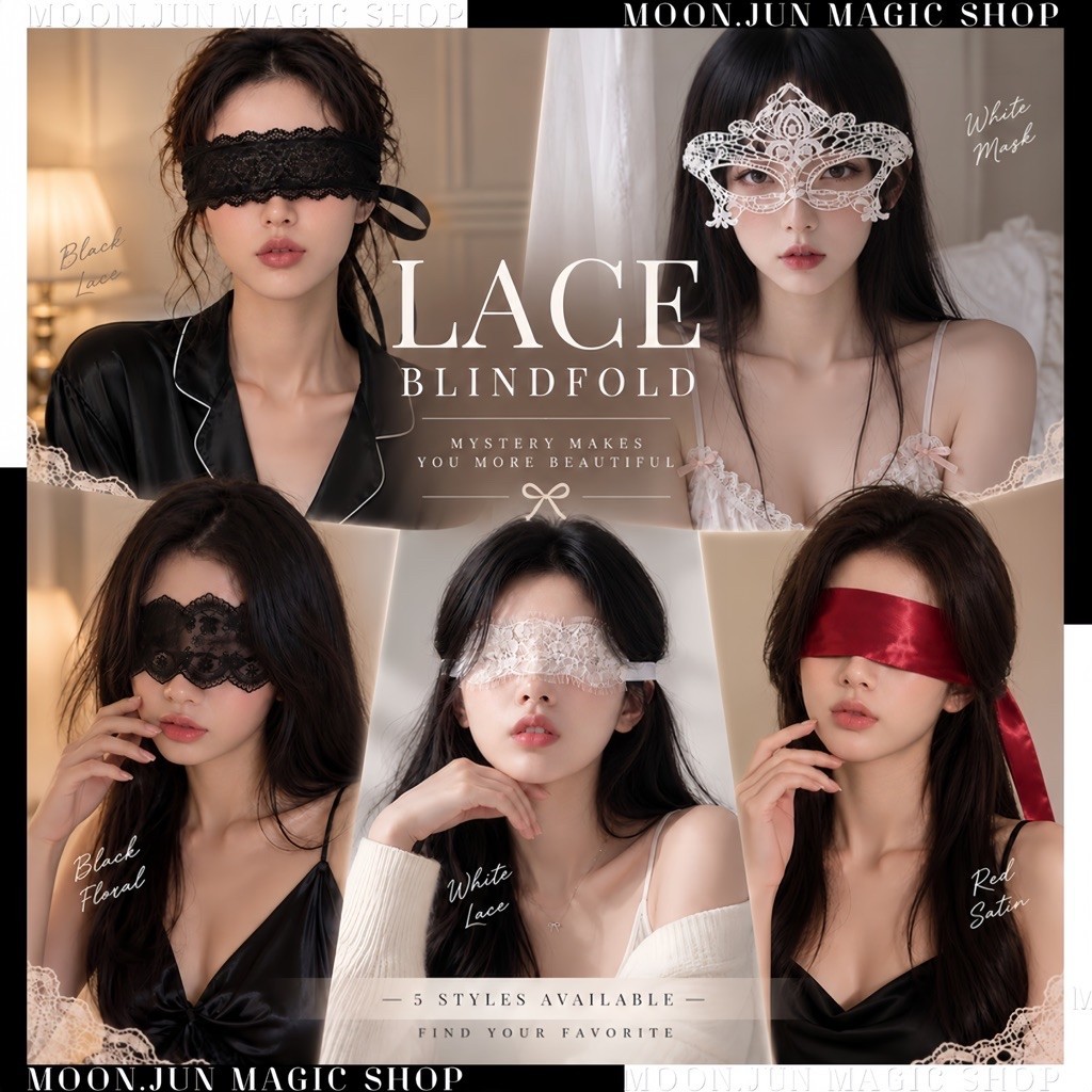 ผ้าปิดตาซีทรู ผ้าปิดตาลูกไม้ SET DD-001 พร้อมส่งจากไทย