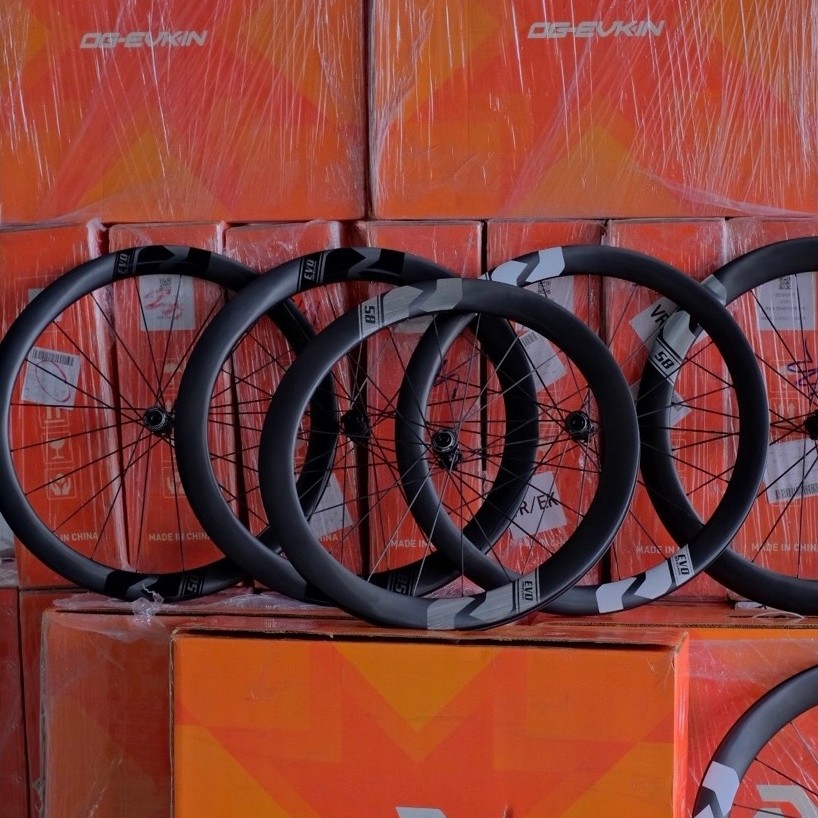 OG-EVKIN EVO Disc 50/50, 50/58, 58/58 น้ำหนัก 1235กรัม, ดุมระบบRatchet, ลูกปืน NBK Ceramic, ซี่ลวด OG-EVKIN Carbon Spoke