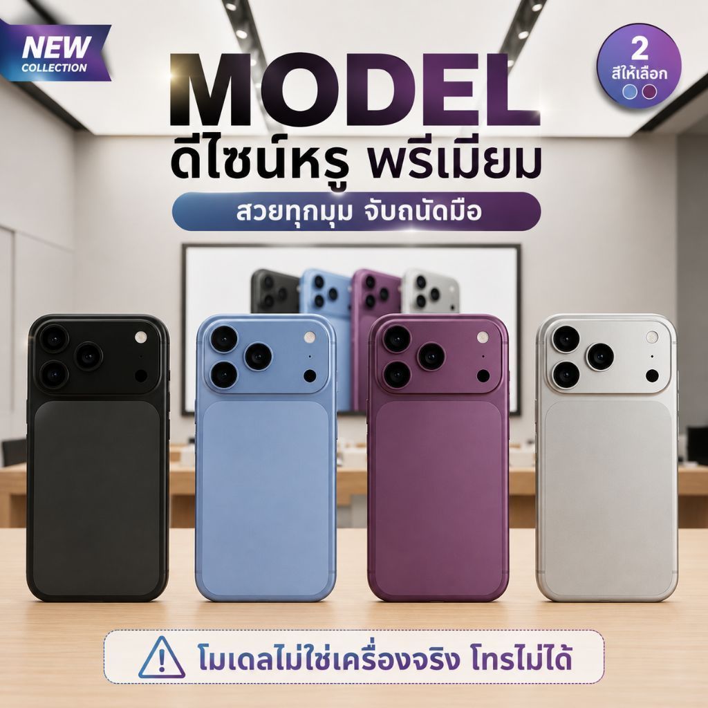 Model โมเดล ม็อคอัพ ไม่ใช่เครื่องจริง 18Pro 18PROMAX 17 - S26Ultra เครื่องจำลอง ปลอม ของเล่น โมเดลจําลอง  (หน้าจอสีดํา)
