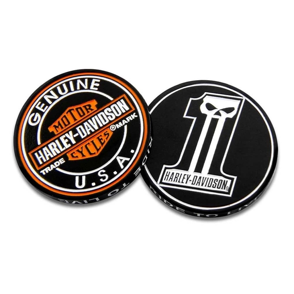 เหรียญ Coin Harley-Davidson® Long Tooth #1 Skull Challenge Coin, 1.75 in Coin, Black 8005023