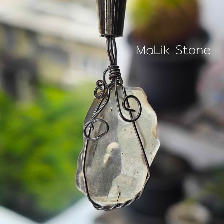 🏜️ จี้ แก้วทะเลทรายลิเบีย ( Libyan Dessert Glass ) หรือ สะเก็ดดาวลิเบีย ( Libyan Tektite ) แบบถักลวด