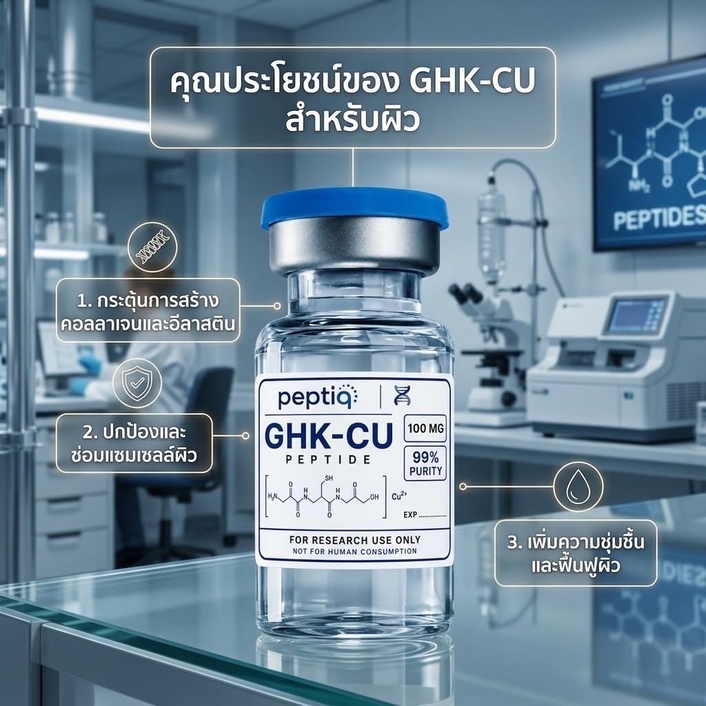 เปปไทด์GHK-CU ช่วยบำรุงผิว เพิ่มคอลลาเจนให้ผิว ลดริ้วรอย พร้อมอุปกรณ์ มีสินค้าพร้อมส่ง
