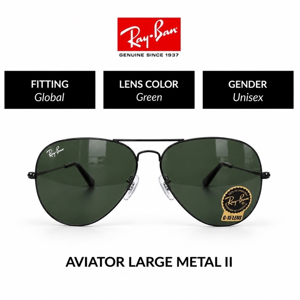 RayBan Aviator Large Metal RB3026 L2846 size 62 แว่นกันแดด