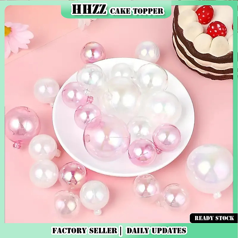 12 ชิ้นฟองสีสันสดใสตกแต่งเค้กทรงกลมใส่เค้กตกแต่งชุดตกแต่ง DIY