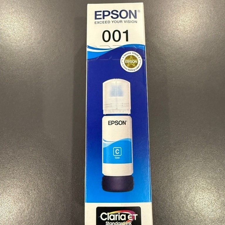 หมึกเติมของแท้ เอปสัน EPSON 001 Ink ของแท้ 100% สีฟ้า