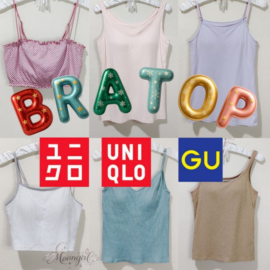 UNIQLO GU  Bratop กล้ามสายเดี่ยว บราท็อป เสริมฟองน้ำ มือสอง