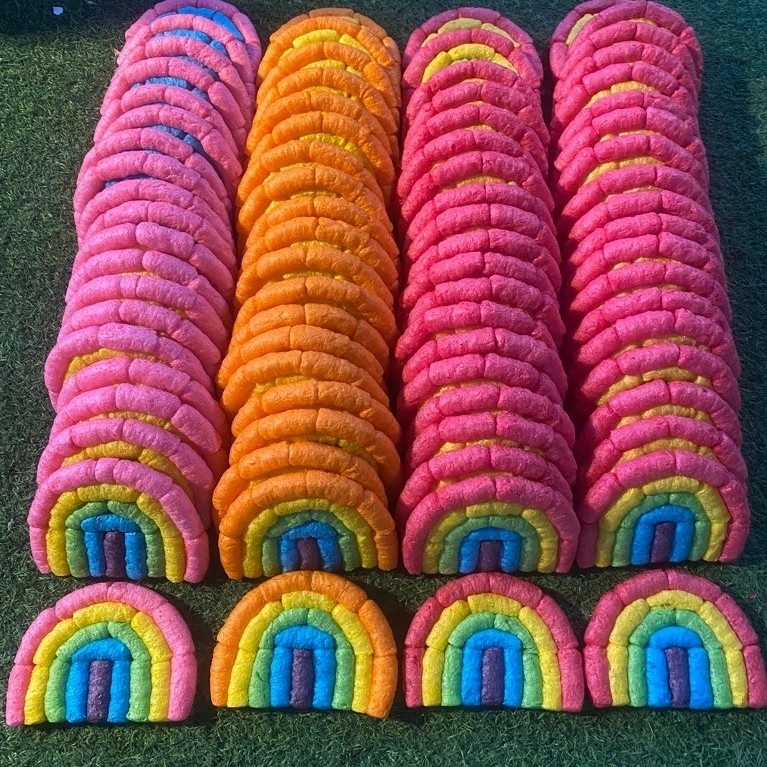 สายรุ้งอะไหล่ทำกระทงอาหารปลา แพ็ค 10ชิ้น