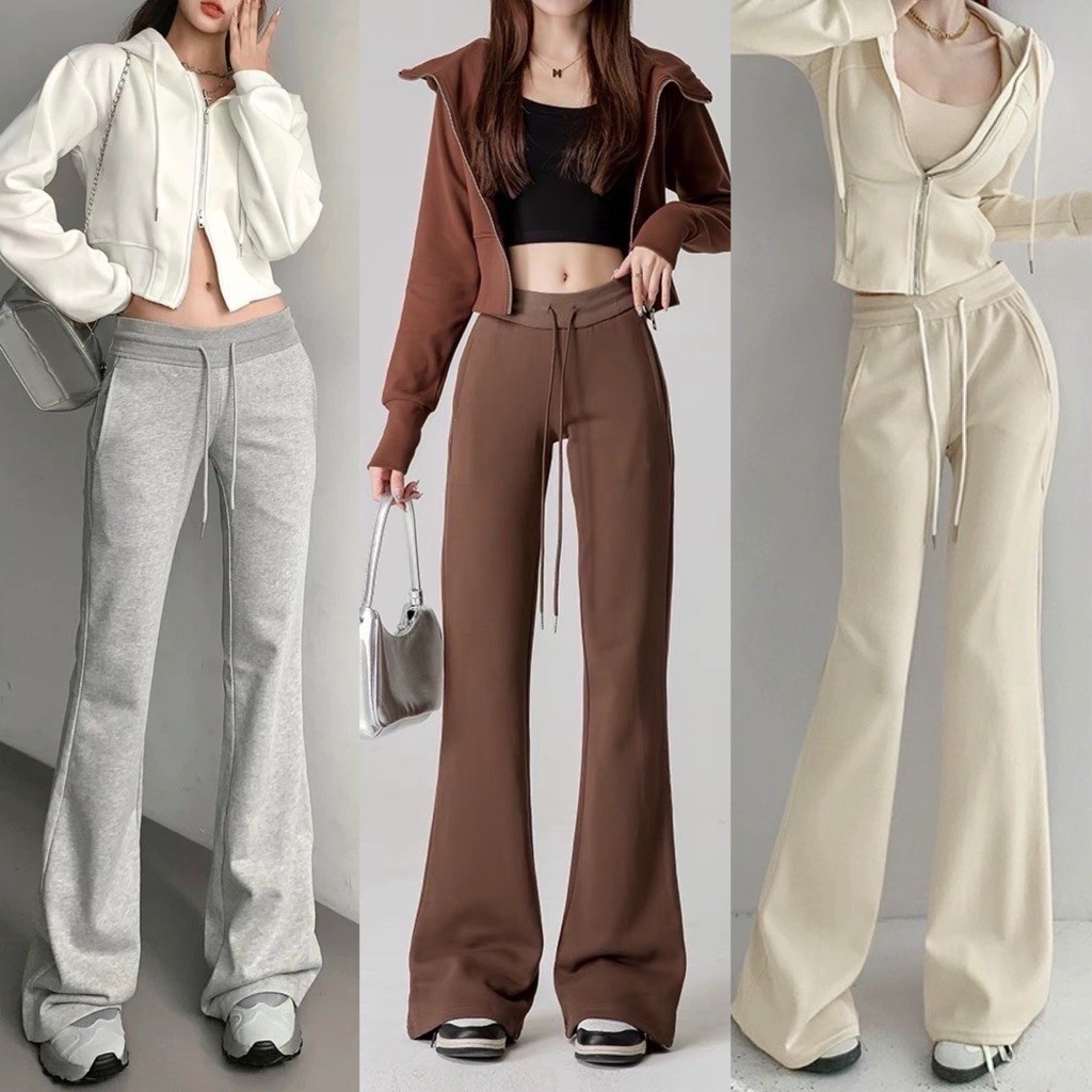 กางเกงขายาวขาม้ารูดเอวผ้านิ่ม Cloudy Pants