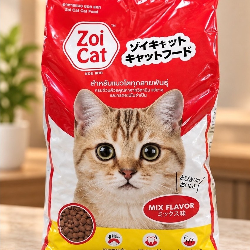 อาหารแมวซอยแคท(zoi-cat) 1กิโลกรัม เหมาะกับแมวทุกสายพันธุ์ โซเดียมต่ำ