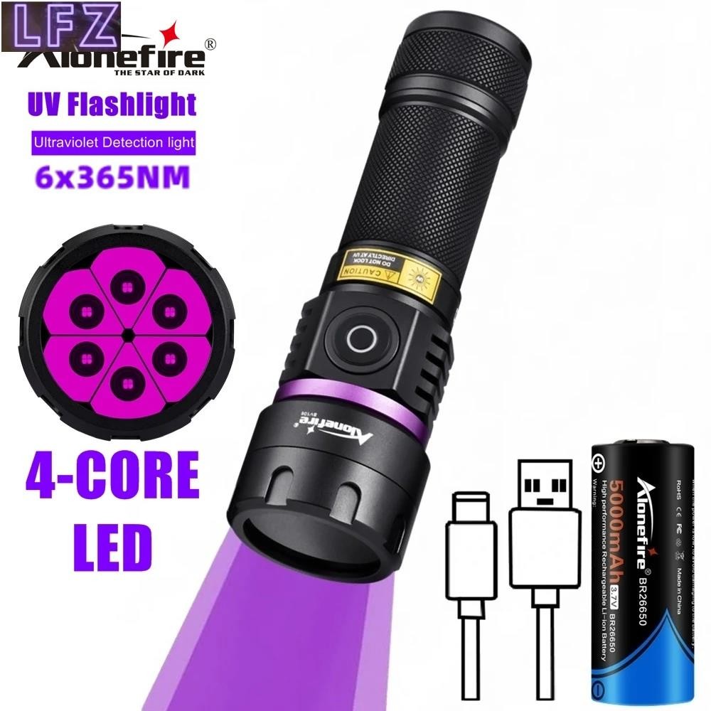 LFZ SV116 120W ที่มีประสิทธิภาพ 6x4-Core 365nm UV ไฟฉาย LED แสงสีดําแมวสุนัขปัสสาวะคราบ Tinea Ore เง