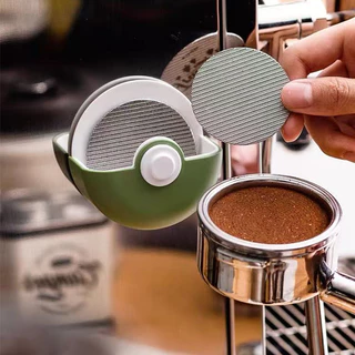 TIMECAFE กระดาษกรองกาแฟกล่องเก็บ กล่องใส่กระดาษกรองฝุ่นทรงกลมสำหรับหม้อโมก้า Moka ได้ ส่งสติ๊กเกอร์ Wall Mounted ONKN