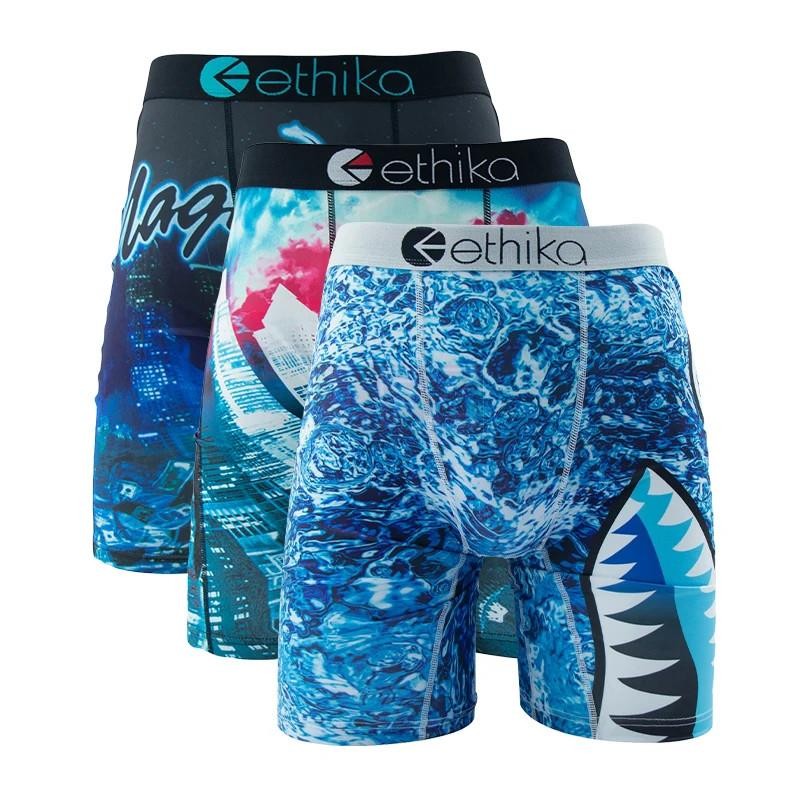ETHIKA 3Pcs Men Sexy Underwear Plus Size S-3XL