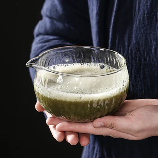 ถ้วยชงชามัทฉะมีปาก วัสดุแก้ว Matcha bowl 500 มล. อุปกรณ์ชงมัทฉะญี่ปุ่น 2DNY