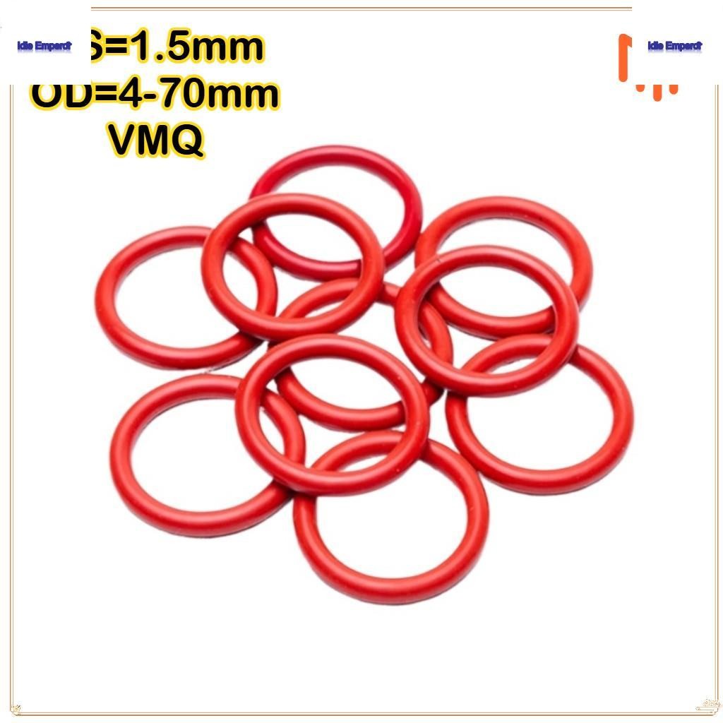 โอริงสีแดง CS1.5mm * OD4-70mm / VMQ แหวนยางซิลิโคน โอริงซีล สีแดง