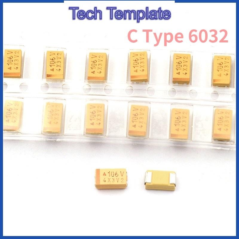 ตัวเก็บประจุแทนทาลัม C Type 6032 SMD 16V 10V 25V 35V 100UF 22 47 220 10uf107 22 106 3.3 4.7 100UF 0.