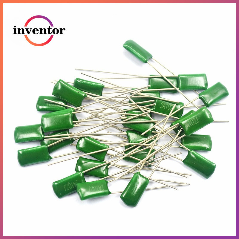 50pcs โพลีเอสเตอร์ฟิล์มตัวเก็บประจุ 100V 1nF 2.2nF 10nF 33nF 47nF 82nF 100nF 2A102J/152/222/332/472/