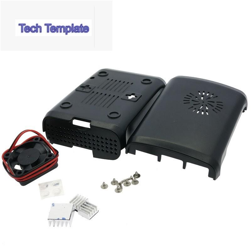 เคส ABS พร้อมโมดูลพัดลม สําหรับ Raspberry Pi 3&Raspberry Pi 2 & Raspberry Pi model b plus+ 3 ชิ้น