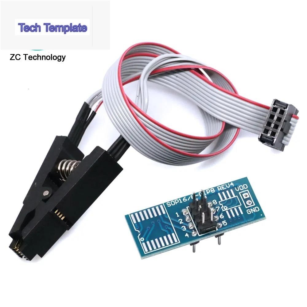 Soic8 SOP8 คลิปทดสอบสําหรับ EEPROM 93CXX/25CXX/24CXX การเขียนโปรแกรมวงจรในโปรแกรมเมอร์ USB CH341A TL