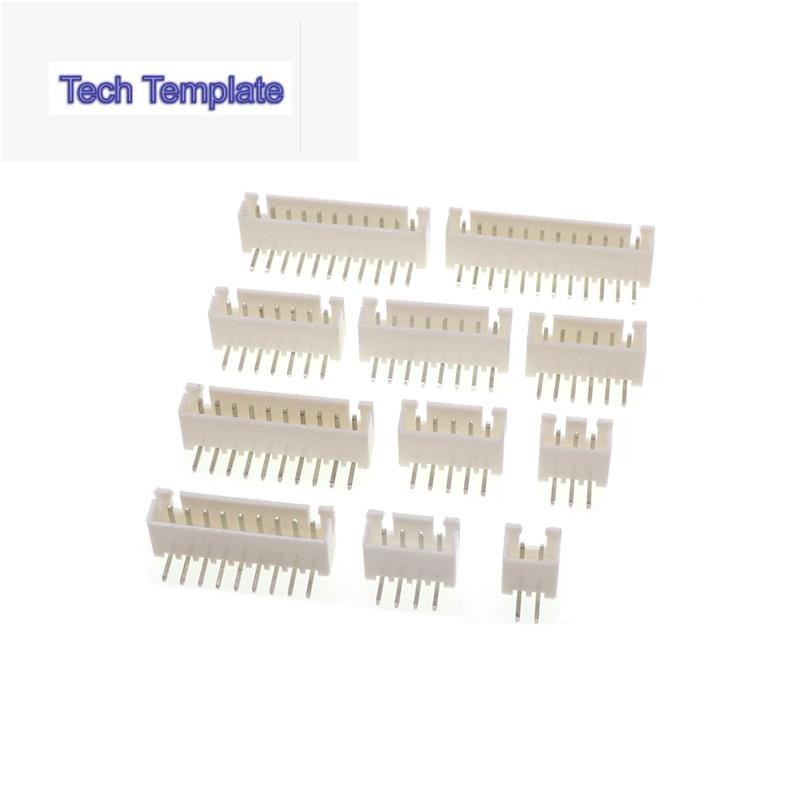 10pcs XH2.54 มุมขวา PIN Header Connector 2P 3P 4P 5P 6P 7P 8P 9P 10P bend PIN 11P 12P 13P 14P 15P 2.