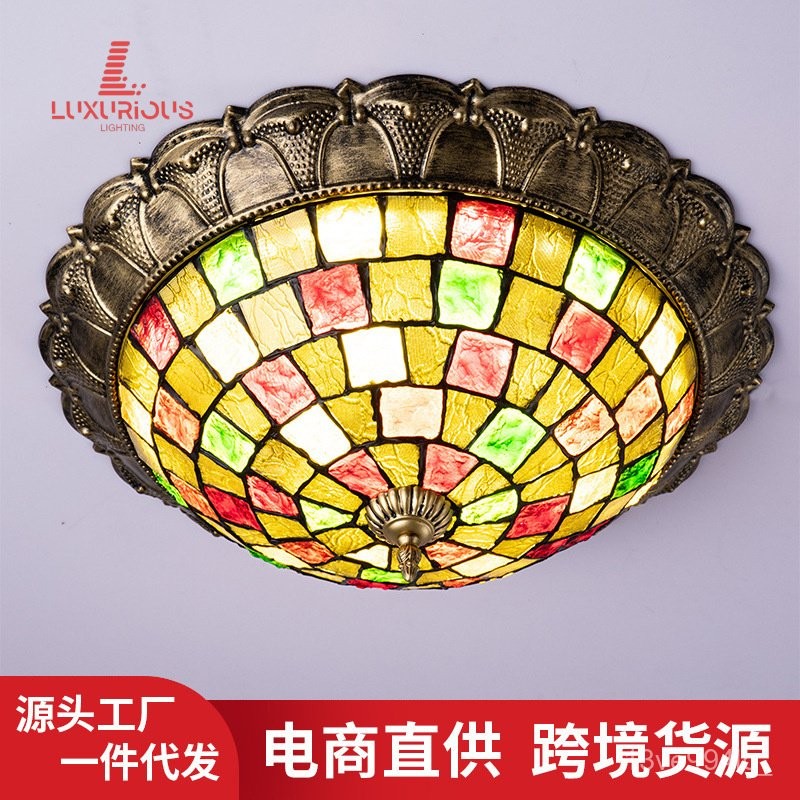 Marseille Colorful Personality Ceiling Light American Retro Bedroom Study Light Dining Room Hallway 