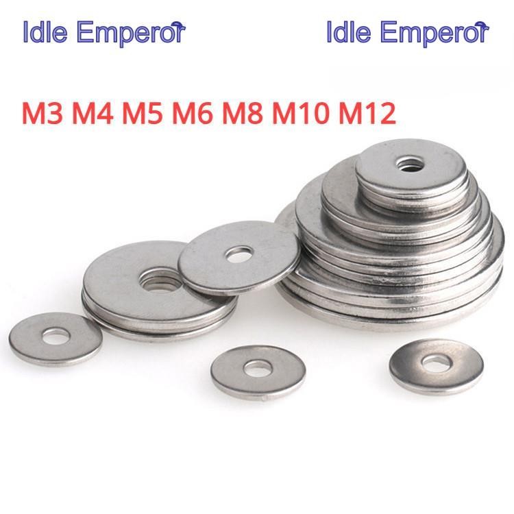 [YHM1 ] แหวนอีแปะ แหวนรอง น็อตสกรู สแตนเลส 201 M3M4M5M6M8M10M12 / Flat Washer Stainless Screw SUS201