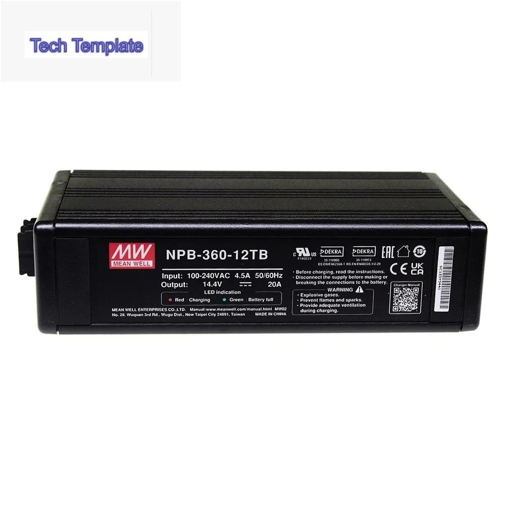 MEAN WELL 360W Charger NPB-360 Series 14.4V 28.8V 57.6V สําหรับเข้ากันได้กับแบตเตอรี่ลิเธียมไอออนตะก