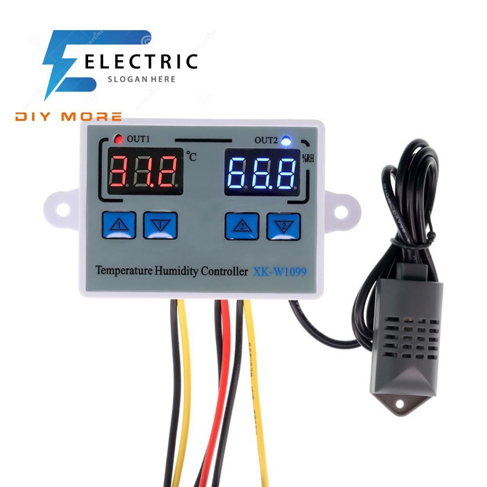 DIYMORE XK-W1099 Rh ดิจิตอลควบคุมอุณหภูมิความชื้น 0-100°C 0% - 99%