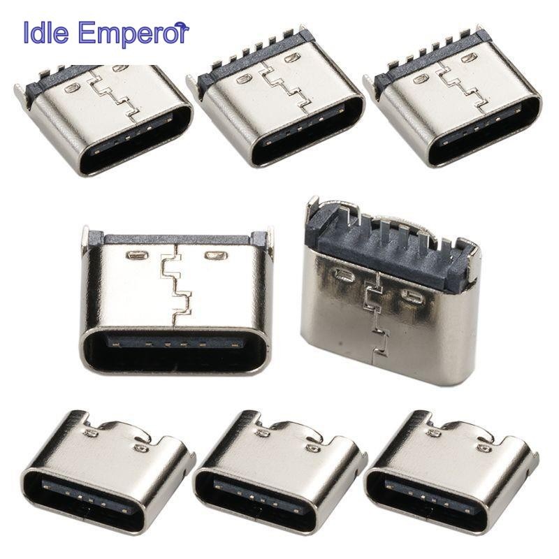 ซ็อกเก็ตเชื่อมต่อ ตัวเมีย Usb-3.1 Type-C 6P 2 พิน 5.0H 6.8H 9.3H 10.0H 10.5H Type-C