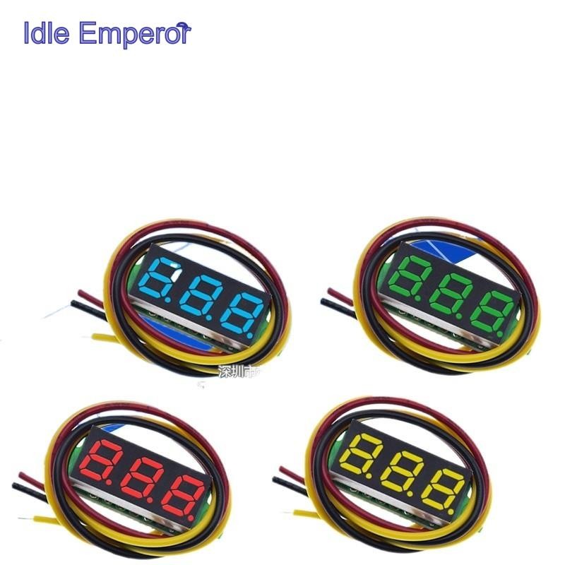 0.93 ซม.ขนาดเล็กพิเศษดิจิตอล DC โวลต์มิเตอร์หัวดิจิตอลจอแสดงผลปรับสามสาย DC0-100V แบตเตอรี่โวลต์มิเต
