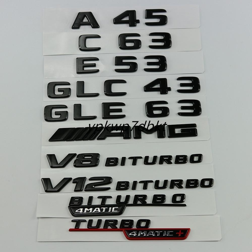 BENZ modified car logo E43 C63 GLC43 C43 A45 GLE43 GLC63 CLA45 GLA45 S63 GLS53 AMG BITURBO rear lett