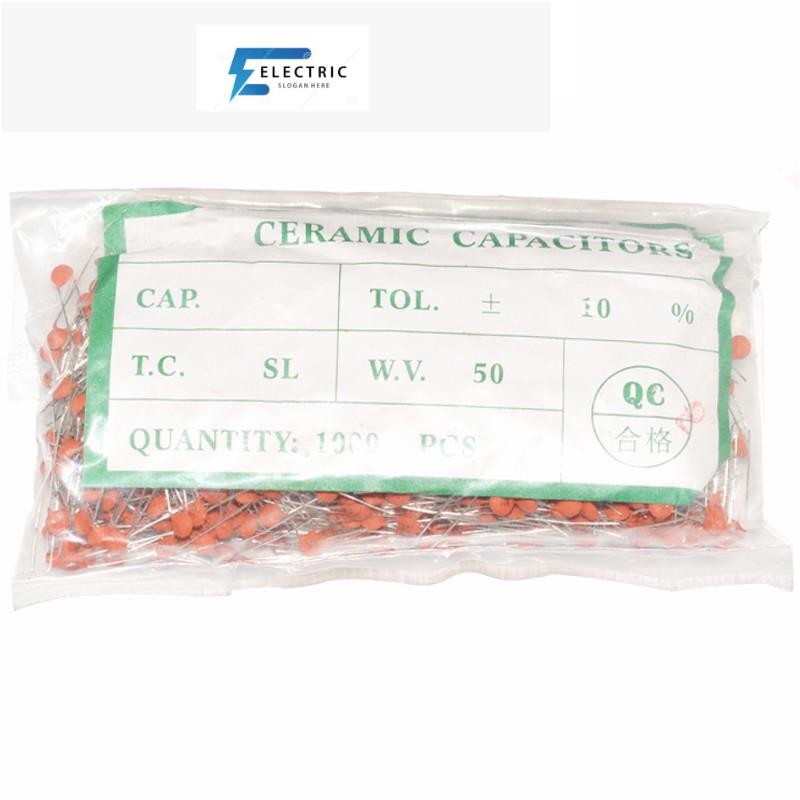 1000pcs ตัวเก็บประจุเซรามิค 50V 1pF ~ 100nF 0.1uF 104 4.7PF 10PF 22PF 33PF 47PF 100PF 101 220PF 221 