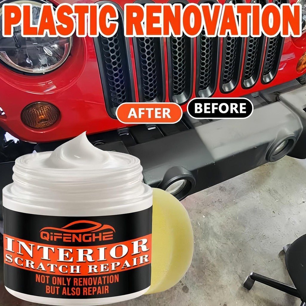 ภายในรถ Polish Wax รถเบาะสี Restorer Shine Wax ครีมบํารุงรักษารถยนต์พร้อมฟองน้ํา yikuikuiath