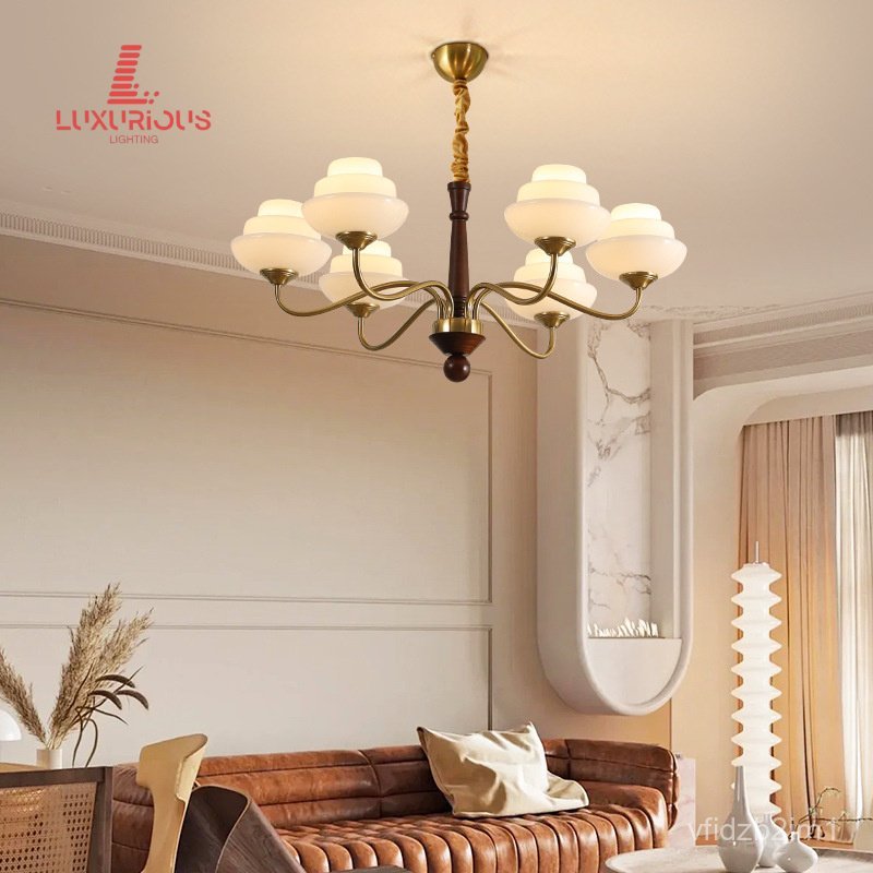 French Retro Style Pendant Light Vintage Orange Pendant Light High-End Designer Art Lamp Elegant Bed