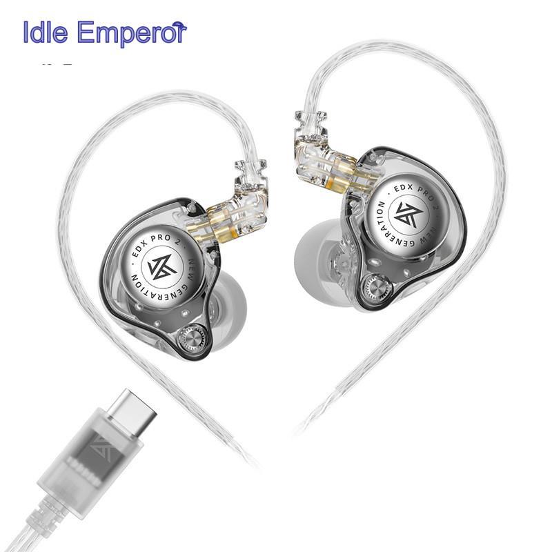 KZ EDX Pro 2 หูฟังไฮไฟสเตอริโอสายหูฟังพร้อมไมโครโฟนกีฬาเสียงรบกวน Cancelling ชุดหูฟัง Musician Monit