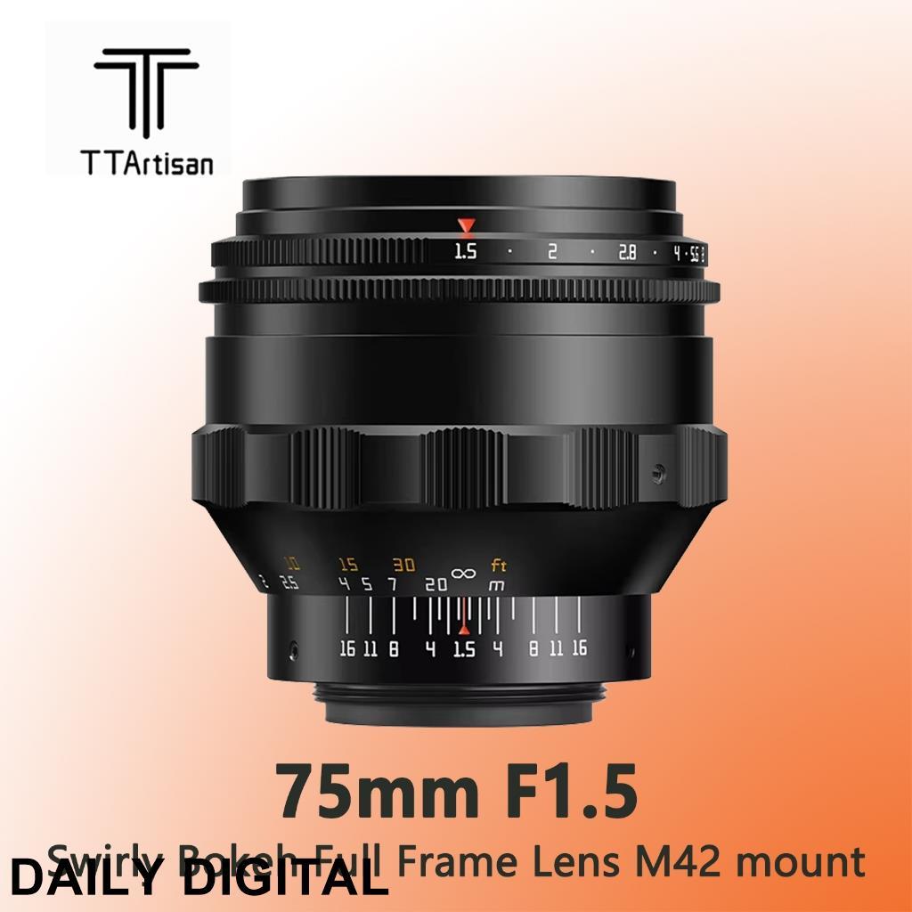Ttartisan 75 มม.F1.5 Full Frame เลนส์ Prime รูรับแสงขนาดใหญ่สําหรับ Swirly Bokeh Humanity กล้องการถ่