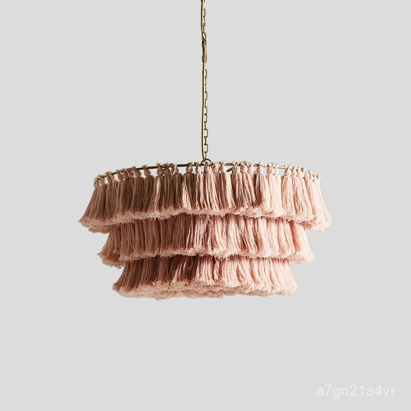 Chain Light Design Bedroom Romantic Nordic Style Pink Bedroom Tassel Woven Lamp Bohemian Style Penda