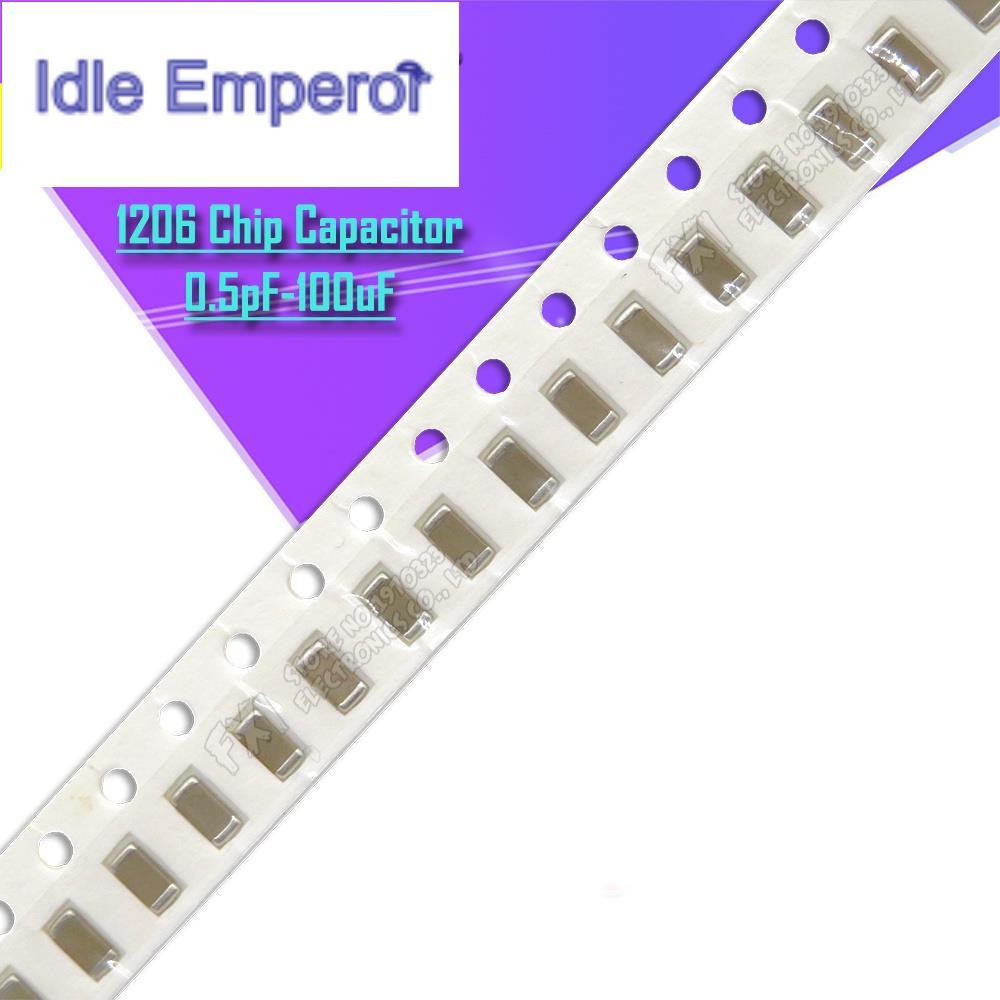 ชิปตัวเก็บประจุฟิล์มเซรามิค 1206 SMD 360PF ~ 100UF 360PF 470PF 560PF 820PF 1NF 2NF 3NF 4.7NF 8.2NF 1